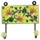 Pea Green Floral Ceramic Tile Hook